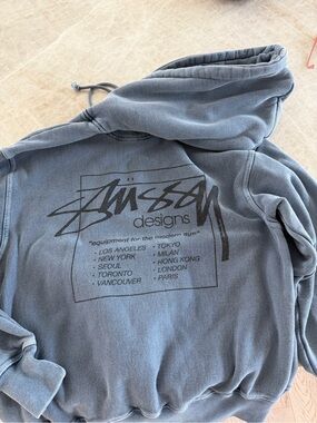 Stussy Kids Slate Gray Logo Hoodie